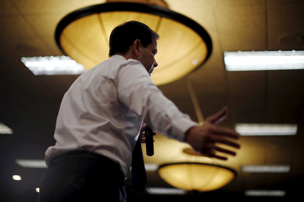 U.S. Republican presidential candidate Marco Rubio speaks at a campaign event in Johnston, Iowa, Jan. 16, 2016. (Photo by Jim Young/Reuters)