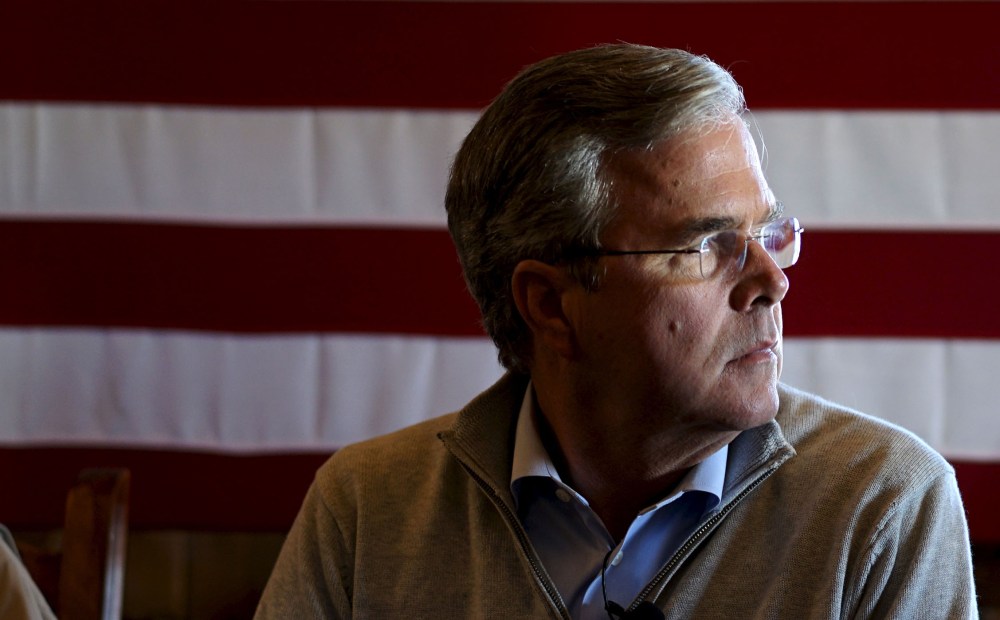 U.S. Republican presidential candidate Jeb Bush waits to speak at a campaign event at the Greasewood Flats Ranch in Carroll, Ia. Jan. 29, 2016. (Photo by Rick Wilking/Reuters)