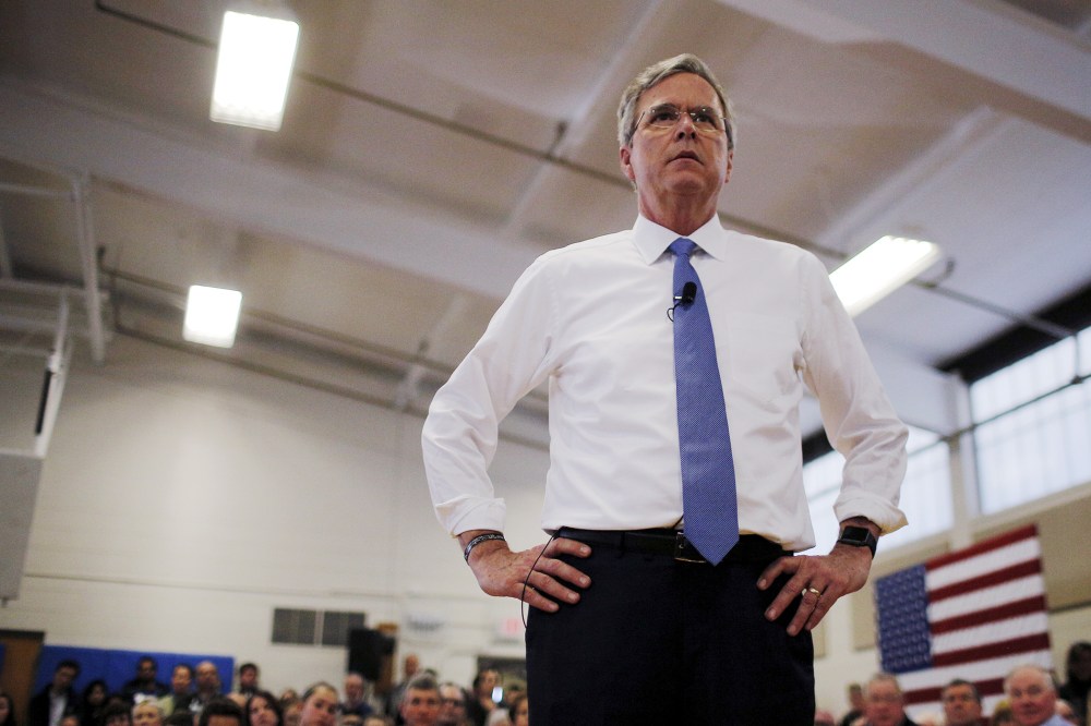 Republican presidential candidate Jeb Bush listens to a question from the audience during a campaign town hall meeting in Nashua, N.H., Feb. 7, 2016. (Photo by Brian Snyder/Reuters)