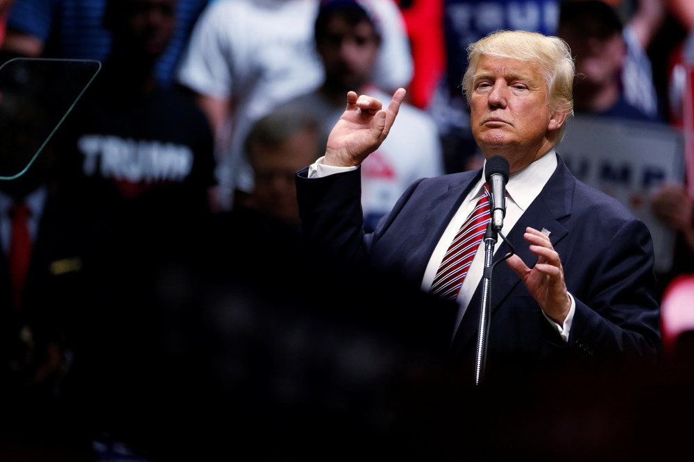Republican presidential nominee Donald Trump speaks during a campaign rally in Austin, Texas, Aug. 23, 2016. (Photo by Carlo Allegri/Reuters)