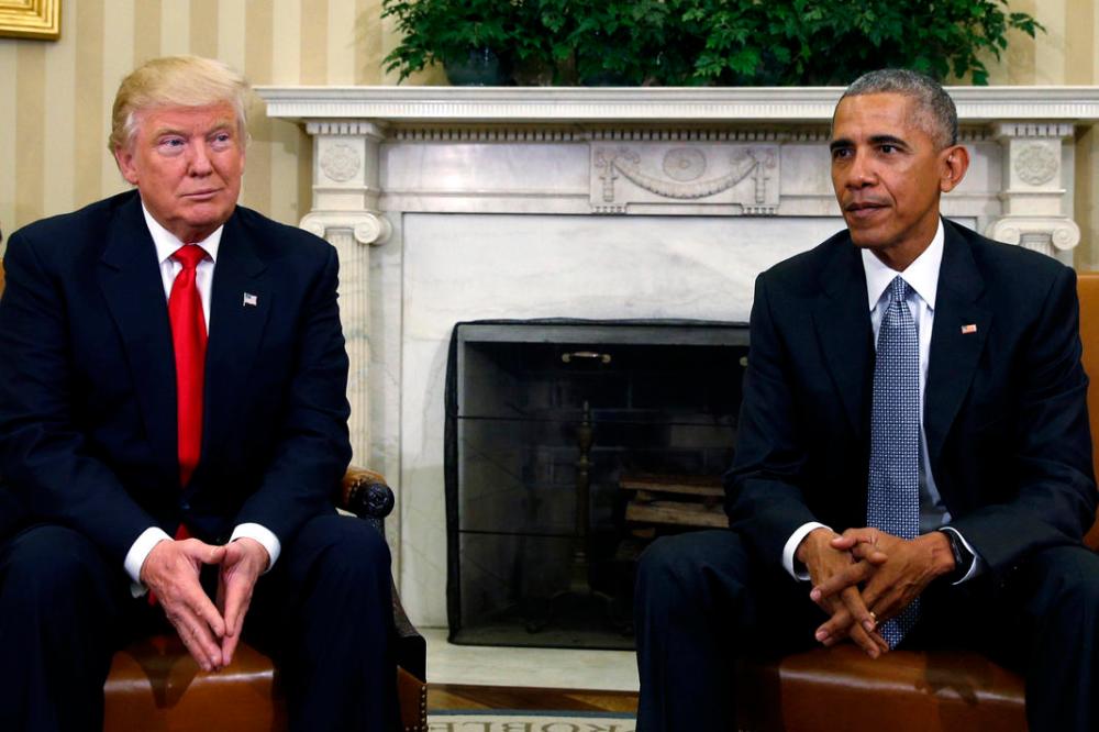 U.S. President Obama meets with President-elect Trump in the White House Oval Office in Washington