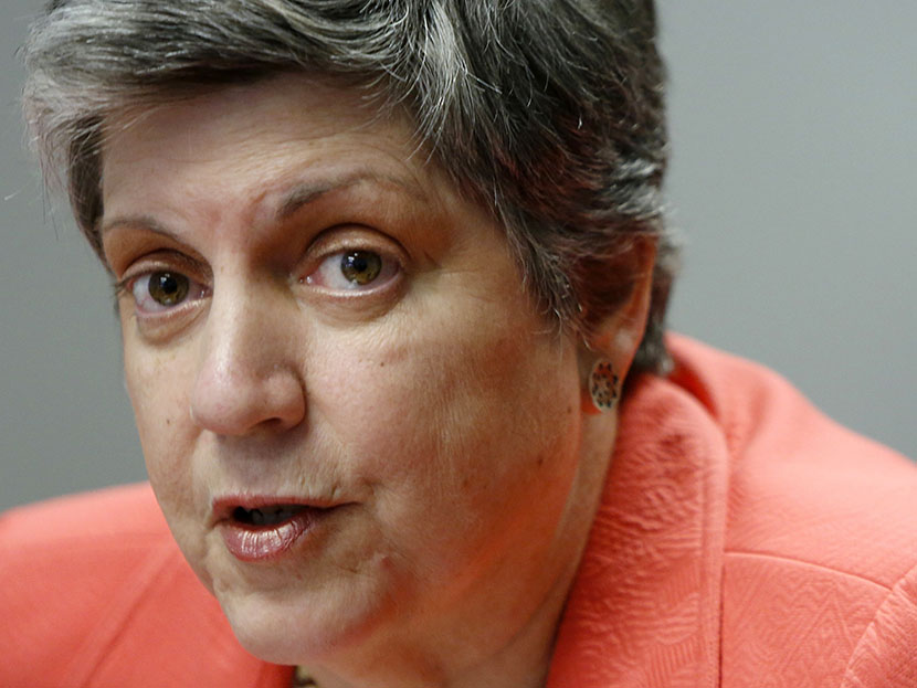 U.S. Homeland Security Secretary Janet Napolitano speaks to reporters during the Reuters Cybersecurity Summit in Washington, May 14, 2013.  (Photo by Jonathan Ernst/Reuters)