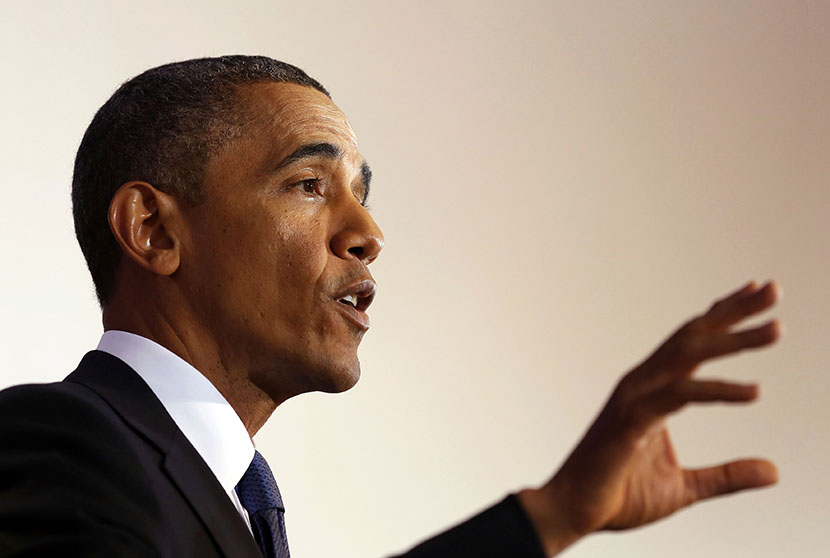 U.S. President Barack Obama talks about his administration's counter-terrorism policy at the National Defense University at Fort McNair in Washington, May 23, 2013. (Photo by Larry Downing/Reuters)