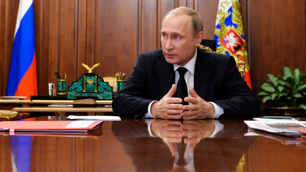 Russian President Vladimir Putin talks in a meeting in the Kremlin in Moscow, Russia, July 7, 2016. (Photo by Alexei Druzhinin/Sputnik/Kremlin/AP)