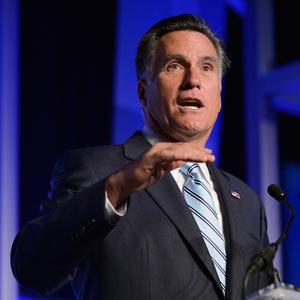 Mitt Romney addressing the U.S. Hispanic Chamber of Commerce's 33rd annual national convention on Monday in Los Angeles, California.