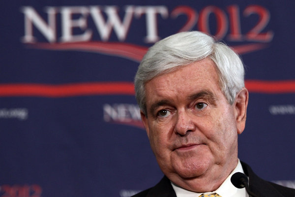 Newt Gingrich speaking to a crowd in Columbia, South Carolina on Wednesday.