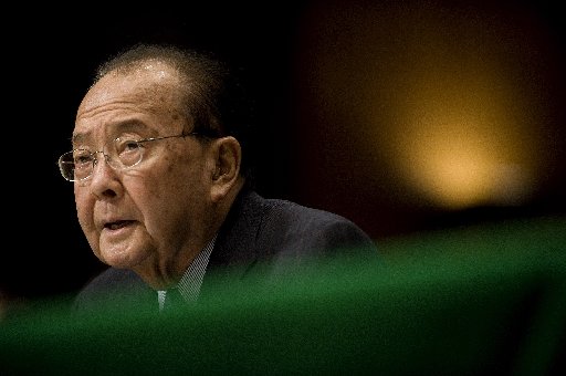 Photo dated January 14, 2009 shows US Democratic Senator from Hawaii Daniel Inouye during a hearing on Capitol Hill in Washington. Inouye died on December 17, 2012 at the age of 88, according to media reports.    AFP PHOTO/FILES/Jim WATSONJIM WATSON...