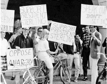 Romney in 1965, seen on the far right, protesting in support of the Vietnam War.