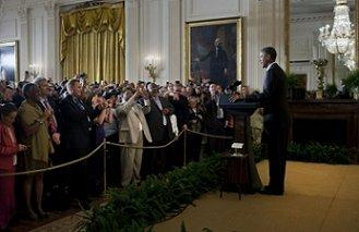 President Obama delivers remarks at an event observing 2011 LGBT Pride month in the White House.