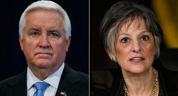 Gov. Tom Corbett (R-Pa.) and  Rep. Allyson Schwartz (D-Pa.)