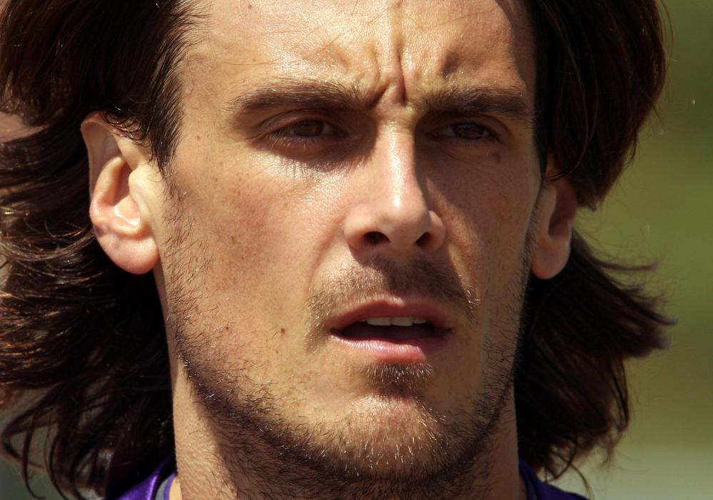 Minnesota Vikings punter Chris Kluwe shown at NFL football training camp, Saturday, July 28, 2012, in Mankato, Minn.