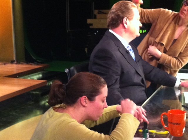 Sparkly psycho talk: Behind the scenes