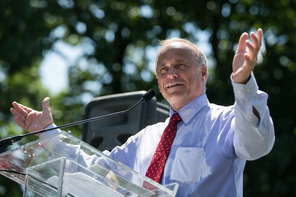 Rep. Steve King (R-IA) speaks during the D.C. March for Jobs in Upper Senate Park near Capitol Hill, on July 15, 2013 in Washington, D.C.