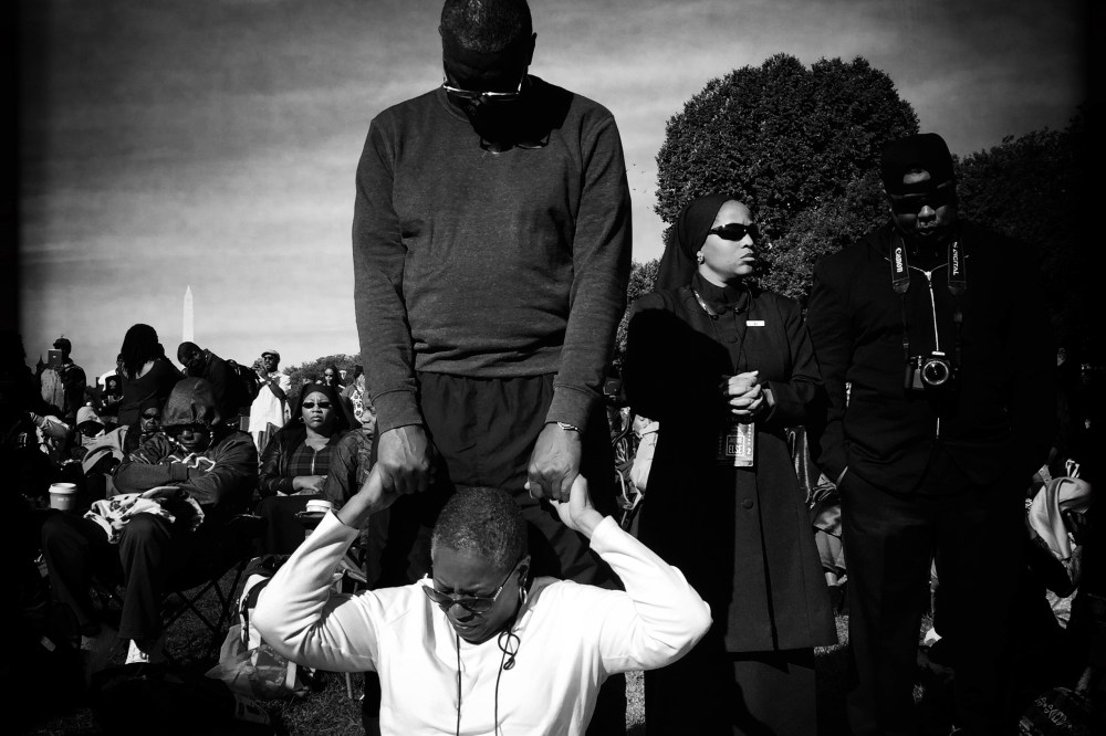 Black men and women from across the country gathered for the Million Man March in Washington D.C., Led by Nation of Islam leader Louis Farrakhan, on Oct. 10, 2016. (Photo by Carlos Javier Ortiz for MSNBC)