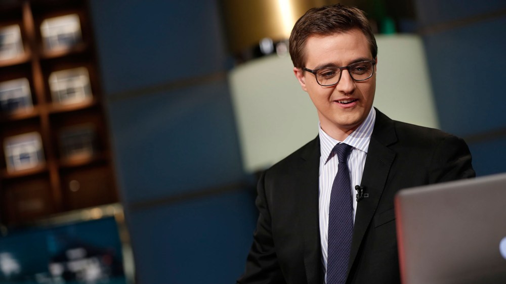 Chris Hayes on set.