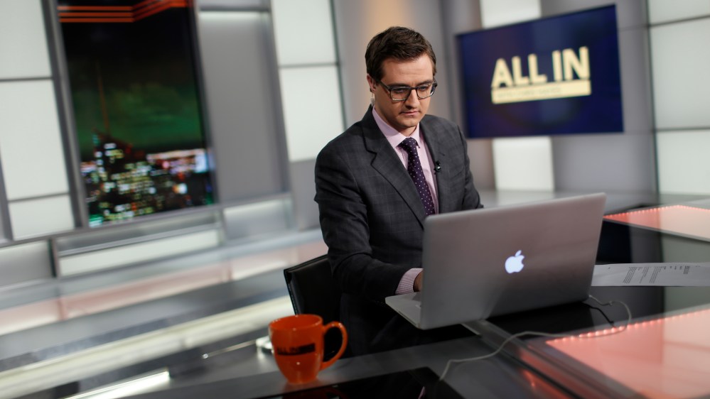 Chris Hayes on set
