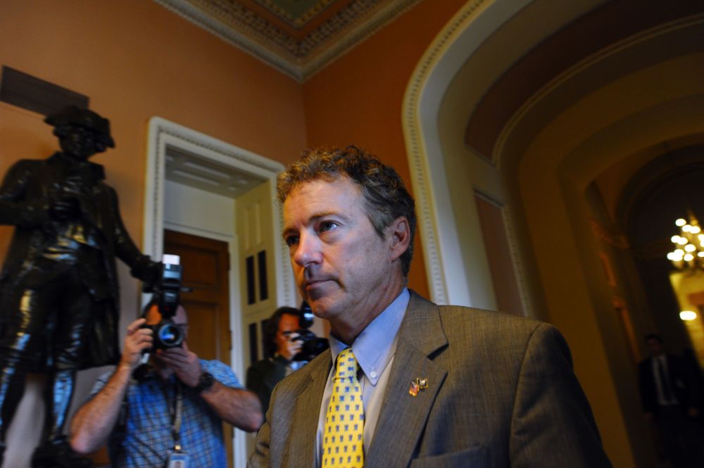 Senator Rand Paul, R-KY, on Capitol Hill in Washington, DC, on October 16, 2013.