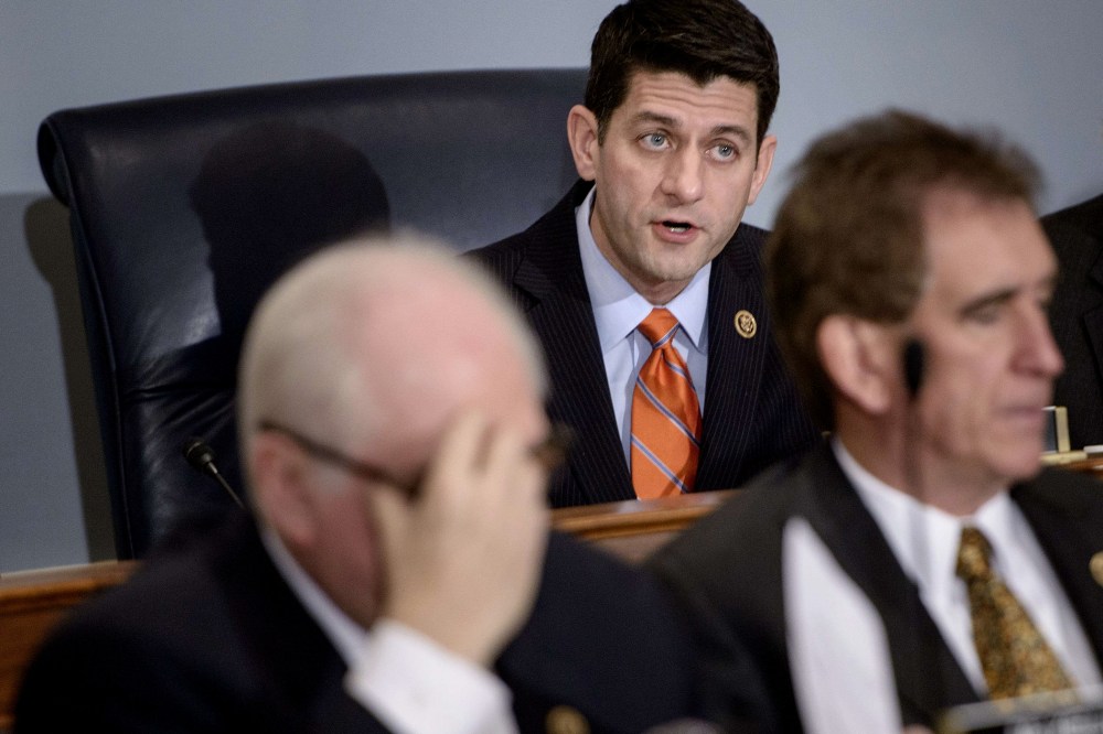 Committee chairman Rep. Paul Ryan (R-WI) speaks during a hearing of the House Ways and Means Committee on Capitol Hill on Feb. 3, 2015 in Washington, DC.