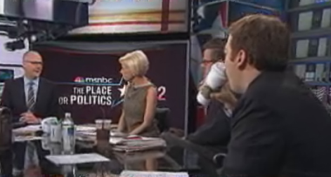 First cup of the day? Chuck Todd gets his caffeine on this fine Super Tuesday morning