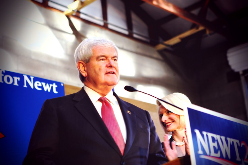 Newt Gingrich at a campaign stop in South Carolina