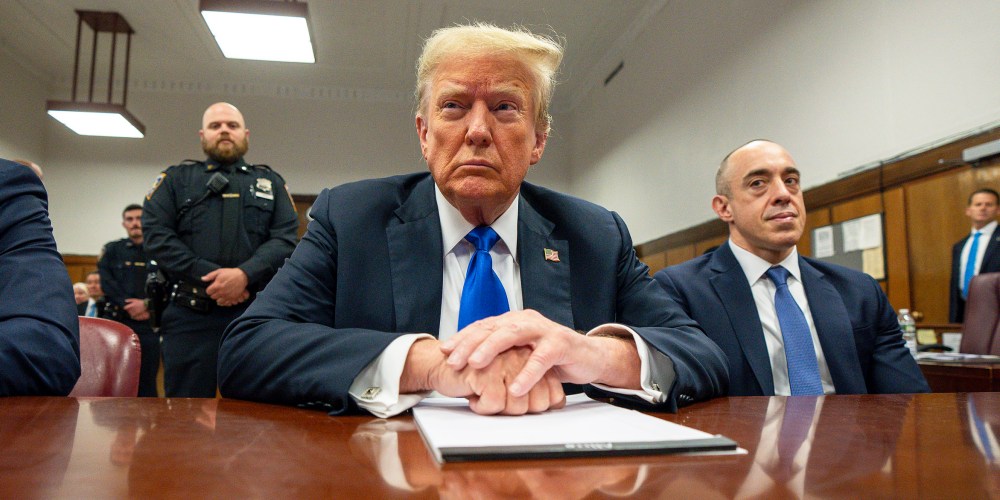Donald Trump in court for his hush money trial in NYC.