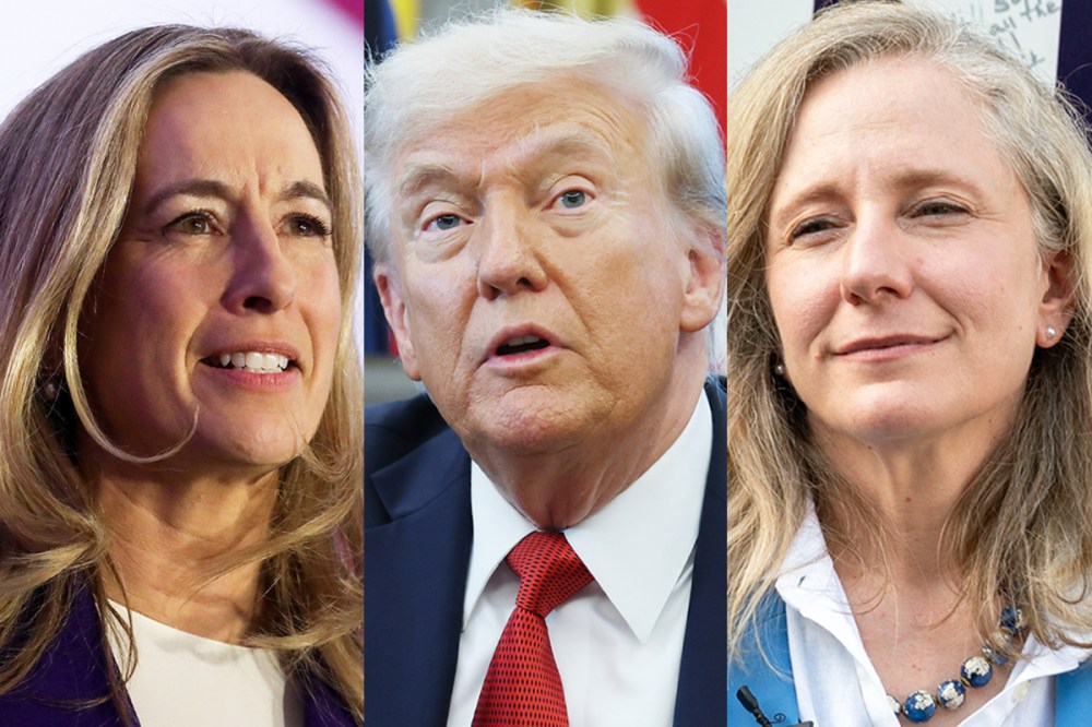 Mikie Sherrill; Donald Trump; Abigail Spanberger.