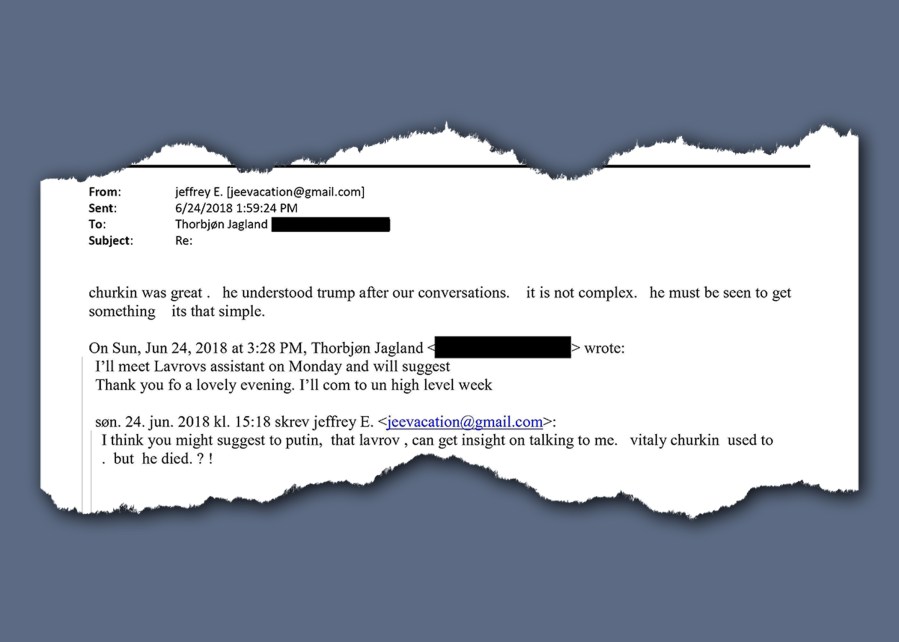 A newly released email from Jeffrey Epstein.