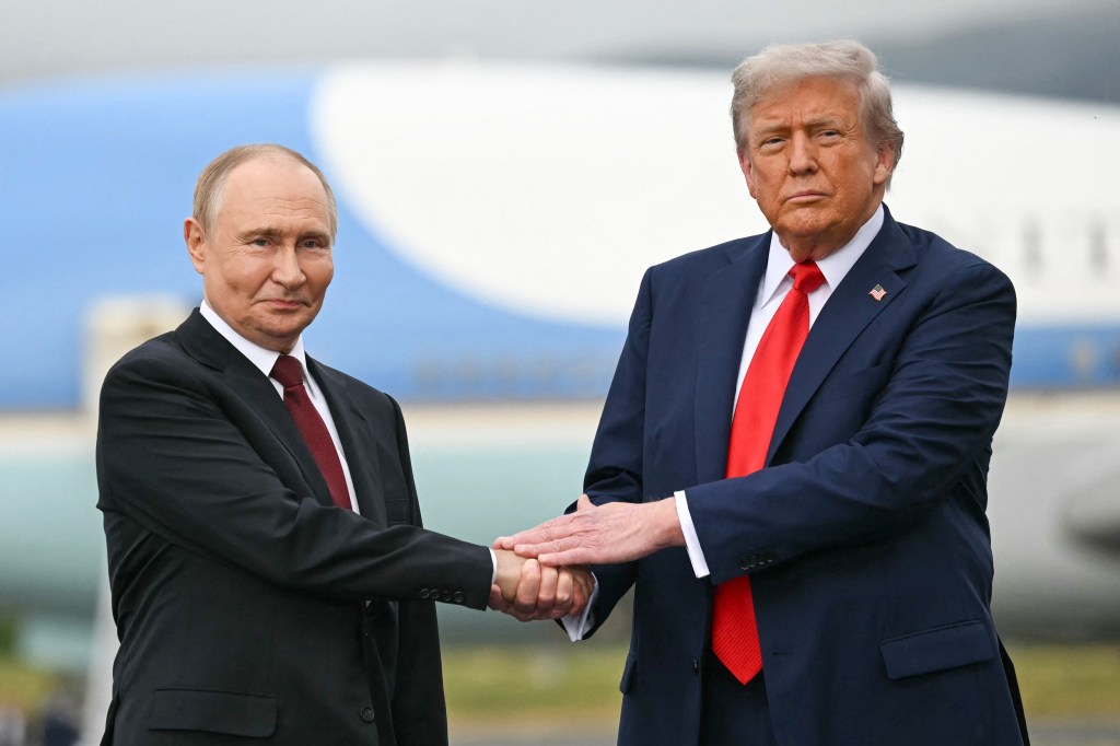 Donald Trump and Vladimir Putin in Anchorage, A.K.