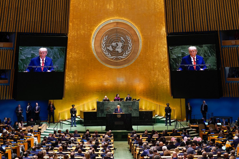 President Donald Trump delivers remarks to the United Nations General Assembly at the UN headquarters in New York City on Sept. 23, 2025.