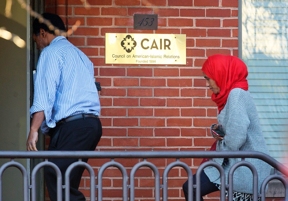 People return to the headquarter of Council on American-Islamic Relations (CAIR) in Washington, D.C.
