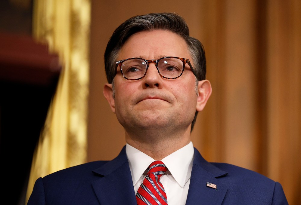 Speaker of the House Mike Johnson at the Capitol on Oct. 8, 2025.