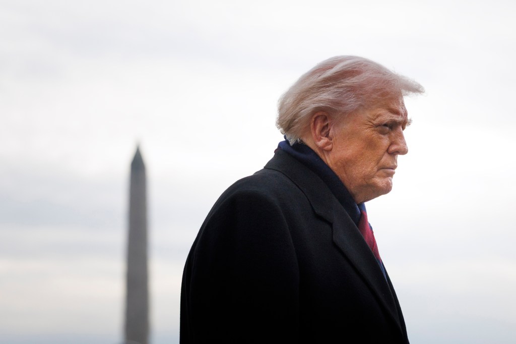 President Donald Trump speaks to reporters before boarding Marine One on the South Lawn at the White House