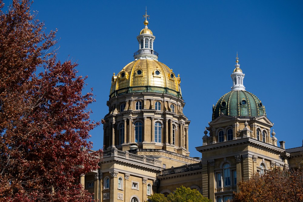 The Iowa State Capitol seen in Des Moines, Iowa.