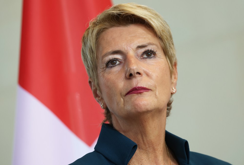 Swiss President Karin Keller-Sutter after talks at the Chancellery on Sept. 02, 2025, in Berlin.