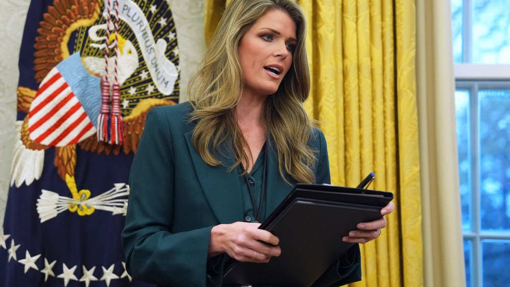 Lindsey Halligan on Jan. 31, 2025 in the Oval Office of the White House.