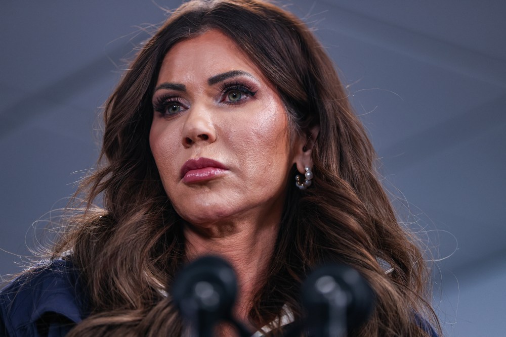 A neck-up photo of Kristi Noem.