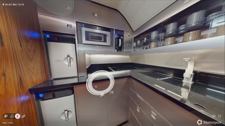 The kitchen of the plane.