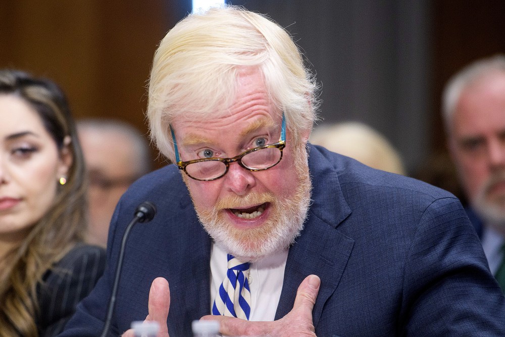 Leo Brent Bozell III appears before a Senate Committee on Foreign Relations hearing on Capitol Hill.