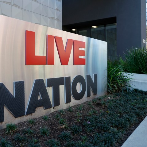 The Live Nation logo is displayed at a Live Nation corporate office.