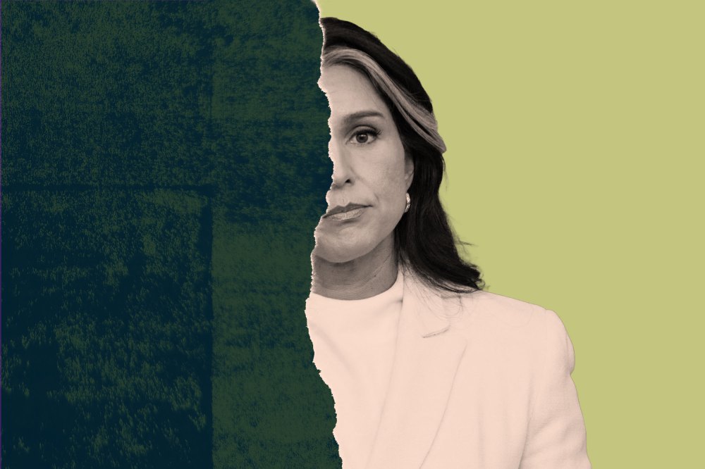 Tulsi Gabbard with half her face covered